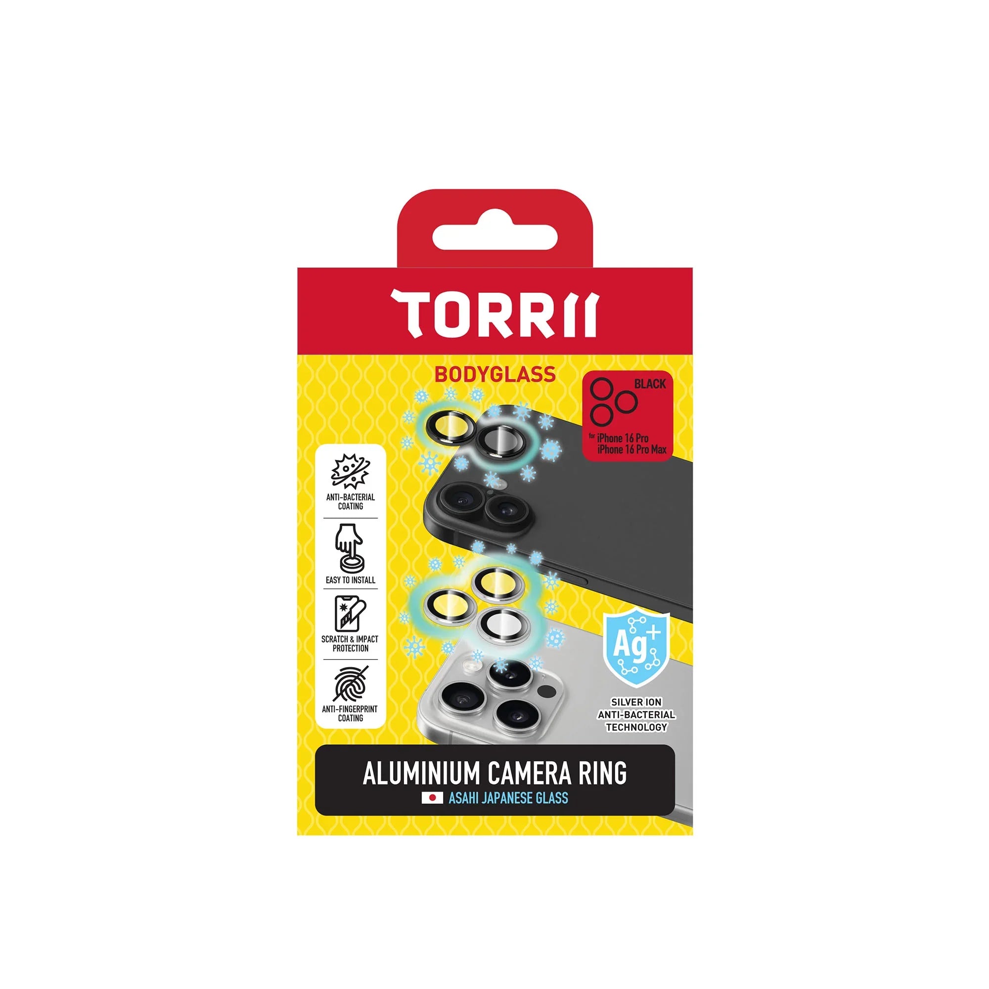 iPhone 16 Pro / 16 Pro Max Torrii Bodyglass Aluminium Camera Ring - Black - Tashqila iPhone 16 Pro / 16 Pro Max Torrii Bodyglass Aluminium Camera Ring - Black - Tashqila